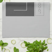 魅力的なモノグラムグレーのプレーン名 キッチンタオル (折り畳み)