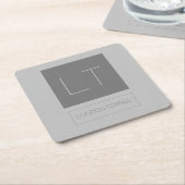 魅力的なモノグラムグレープレーン スクエアペーパーコースター (アングル)