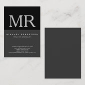 魅力的なモノグラムブラックグレークール名刺 名刺 (正面/裏面)