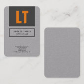 魅力的なモノグラムプレミアムグレープレーン 名刺 (正面/裏面)