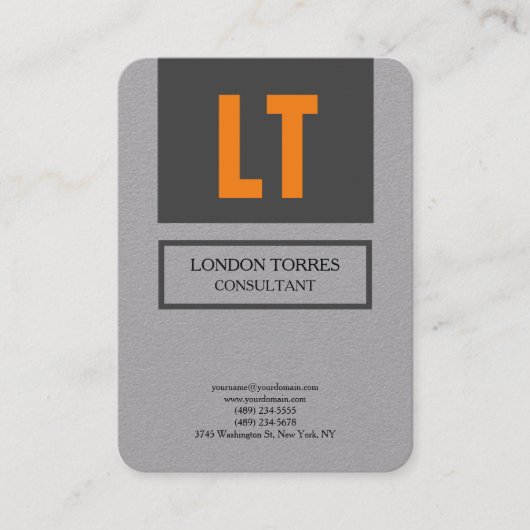 魅力的なモノグラムプレミアムグレープレーン 名刺 (正面)