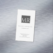 魅力的なモノグラム白黒 モダン マグネット名刺 (インサイチュ)