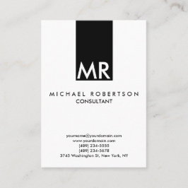 魅力的なモノグラム白黒 澄ん 名刺