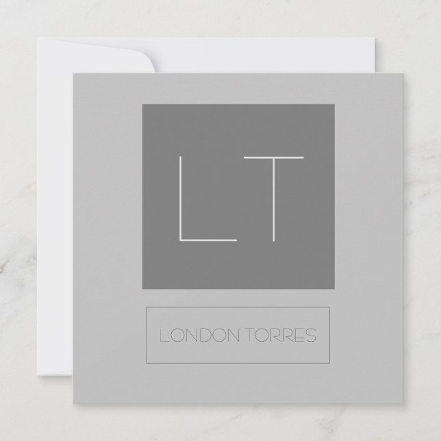 魅力的なモノグラム グレー シンプル (正面)