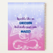 魅力的なユニコーン、蝶とバラカスタマイズ プランナー手帳 (裏面)