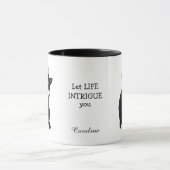 魅力的なライフブラックキャットバタフライコーヒーマグ マグカップ (中央)