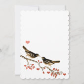 魅力的なラブバードコーラル結婚の森 招待状 (裏面)