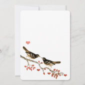 魅力的なラブバードコーラル結婚の森 招待状 (裏面)