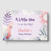 魅力的なラベンダーのベビーシャワー ゲストブック (正面)