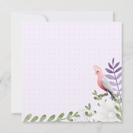 魅力的なラベンダージェンダーニュートラル赤ちゃんシャワー サンキューカード (裏面)