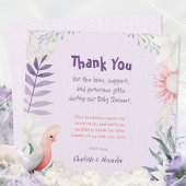 魅力的なラベンダージェンダーニュートラル赤ちゃんシャワー サンキューカード