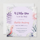 魅力的なラベンダージェンダーニュートラル赤ちゃんシャワー 招待状 (正面)