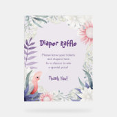 魅力的なラベンダージェンダー中立おむつラッフル アクリルサイン (正面)