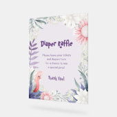 魅力的なラベンダージェンダー中立おむつラッフル アクリルサイン (傾斜)