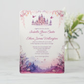 魅力的なラベンダールネッサンス結婚城 招待状 (スタンド正面)
