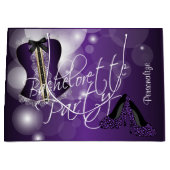 魅力的なランジェリーのバチェロレッテ|の紫色の《写真》ぼけ味 ラージペーパーバッグ (正面)