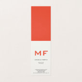 魅力的なレッドモノグラムクリームミニマリストプレーン 名刺 (外部フラット)