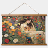 魅力的なヴィンテージコテージ景観印象派 吊り下げ型タペストリー (正面)