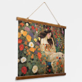 魅力的なヴィンテージコテージ景観印象派 吊り下げ型タペストリー (傾斜あり)