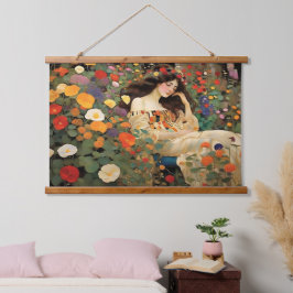 魅力的なヴィンテージコテージ景観印象派 吊り下げ型タペストリー