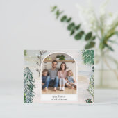 魅力的な冬の森のクリスマス写真はがき ポストカード (スタンド正面)