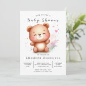 魅力的な印刷可能なクマの赤ちゃんシャワー 招待状 (スタンド正面)