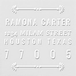 魅力的な名前と差出人住所エンボッサー