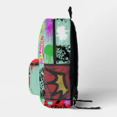 魅力的な吸血鬼のストリートブルー鮮やかレッド プリントバックパック (右)