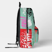 魅力的な吸血鬼のストリートブルー鮮やかレッド プリントバックパック (左)