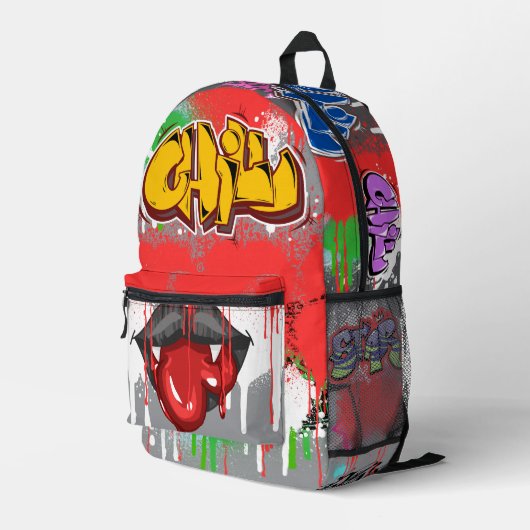 魅力的な吸血鬼血の背景モダン プリントバックパック (裏面右端)