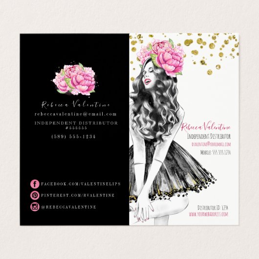 魅力的な唇プロダクトディストリビューターの名刺 名刺 (外部フラット)