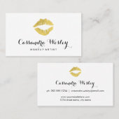 魅力的な唇|ののどの金ゴールドホイル 名刺 (正面/裏面)