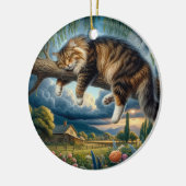魅力的な国内長毛種の猫の記念品 セラミックオーナメント (左)