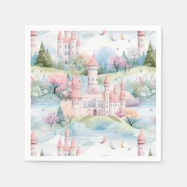 魅力的な城の風景 –  スタンダードカクテルナプキン