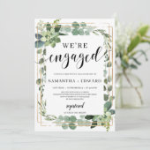 魅力的な多肉植物の緑の婚約 招待状 (スタンド正面)