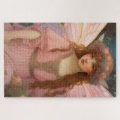 魅力的な夢:ピンクのお洒落妖精ポートレート ジグソーパズル (横)
