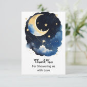 魅力的な天空の男の子の赤ちゃんシャワー サンキューカード (スタンド正面)