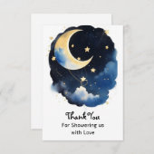 魅力的な天空の男の子の赤ちゃんシャワー サンキューカード (正面/裏面)