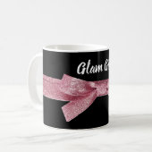 魅力的な女の子のエレガントでかわいらしいピンクのリボンの花嫁 コーヒーマグカップ (正面左)