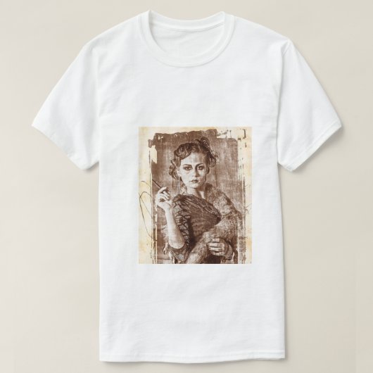 魅力的な女性のプリントTシャツ Tシャツ (デザイン正面)