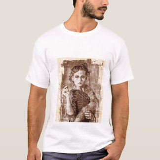 魅力的な女性のプリントTシャツ Tシャツ