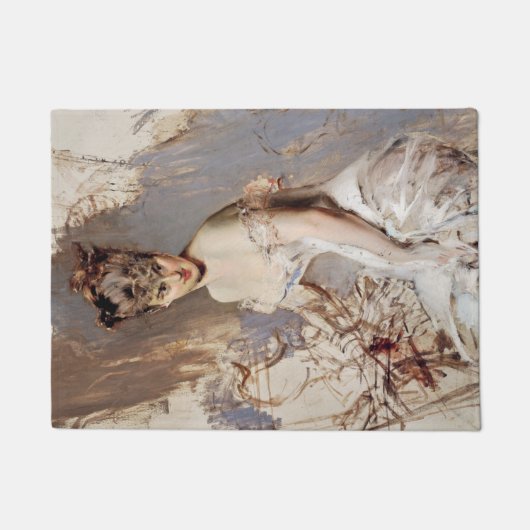 魅力的な女性 アリス・レノー肖像画 ドアマット (正面)