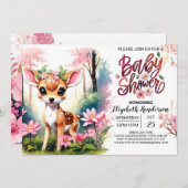 魅力的な子女の赤ちゃんシャワー 招待状 (正面/裏面)