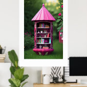 魅力的な屋外図書館 ポスター (ホームオフィス)