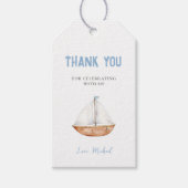 魅力的な帆船の誕生日ギフトタグ ギフトタグ (正面)