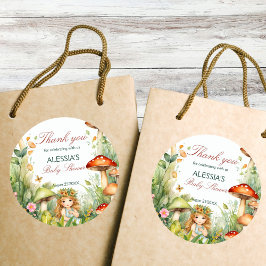 魅力的な庭の妖精の赤ちゃんシャワーの好意 ラウンドシール