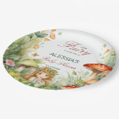 魅力的な庭の妖精の赤ちゃんシャワー印刷 ペーパープレート (アングル)