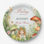 魅力的な庭の妖精の赤ちゃんシャワー印刷 ペーパープレート (正面)
