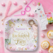 魅力的な庭の妖精をテーマにした誕生日 ペーパープレート (パーティー)