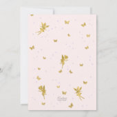 魅力的な庭の妖精、女の子4歳の誕生日のinvitati 招待状 (裏面)